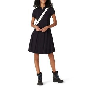 BOGNER Black Jackie zip-front skater dress | Sporty luxury | Size 12